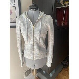 Juicy Couture Hooded quilted zip up Jacket Gray y2k retro preppy Sz M